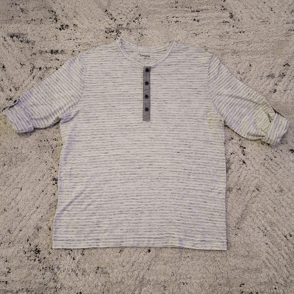 🆕️2 for 20🆕️Expess Mens Lightweight Cotton Henley Shirt Fitted Roll Up Sleeves - Picture 1 of 9